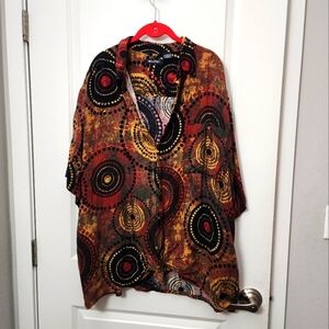 5/$30 Vintage Print Button Shirt Size 2XL